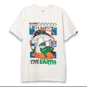 NWOT VANS Eco Positivity II T-Shirt Natural Skater Mushroom Frog Earth Sz Med